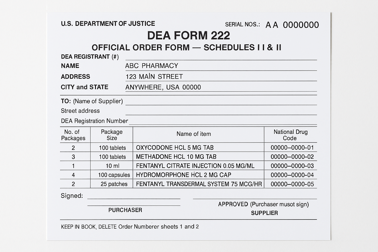 Example 222 Form Brinks DEA Compliance Consulting: What Is DEA Form 222 And Why Is It ...